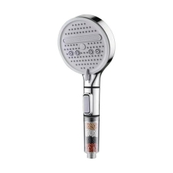 GREEN SCENIC 3-Speed Adjustable High Pressure Shower Hydromassage Nozzle Water-Saving Shower Bathroom Accessories Shower Head - In Silver