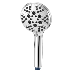 GREEN SCENIC Handheld Shower Shower Head American Style Seven-Speed Double Spray Gun Silicone Water Shower Booster Universal - In Silver