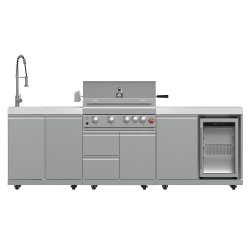FORNO Bulnes 30-Inch Bbq, 60, 000 Btu, 3 Burners \w Sear & Rotisserie Infrared Burners, Stainless Steel Outdoor Kitchen \w Beverage Center &