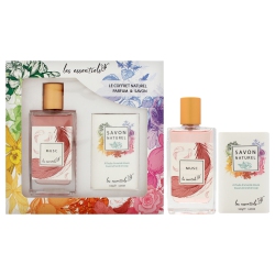 LES ESSENTIALS Le Coffret Naturel Parfum And Savon - Musc By for Women - 2 PC Gift Set 2.7OZ Edp Spray, 3.25OZ Sweet Almond Oil Soap