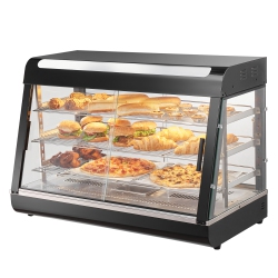 VEVOR 3-Tier Commercial Food Warmer Display, 1500W Display Warmer \w Light, Shelf And Temperature Display, 86℉~185℉ Steam Heating, 130L For