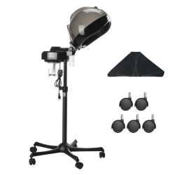 VEVOR Ionic Hair Steamer \w Dual Modes, 11.81-Inch Hooded, Adjustable Stand & Timer, 5-Wheel Base (2 Lockable) for Enhanced Hair Conditioning At