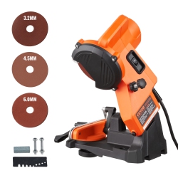 VEVOR 5700Rpm Electric Chainsaw Sharpener, 140W Electric Saw Chain Blade Sharpener, Bench Chain Saw Sharpening Tool \w 3 Grinding Wheels Fit 0.25