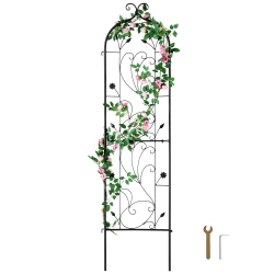 VEVOR 60 X 15 In Garden Trellis for Climbing Plants, Rustproof Metal Garden Flower Trellis, Outdoor Climbing Rose Trellis Cucumbers Support