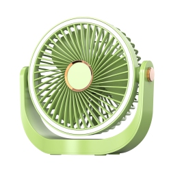 GREEN SCENIC Dual-Mode 360° Variable Frequency Fan｜Five-Speed Adjustment｜Type-C Fast Charging｜Quiet High Wind Power｜Office And Home Dual-Use｜Green
