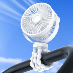 GREEN SCENIC Ventilador De Clip De 3600 Mah: Ajustable A 720°, Silencioso, Alimentación Por USB, Tres Velocidades, Batería De Larga Duración