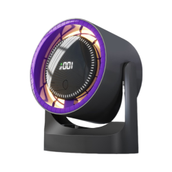 GREEN SCENIC Ice Hurricane Desktop Circulation Fan | Five-Speed Adjustment + 360° Rotation | Long-Lasting Battery Life + Timing | Colorful Ambient