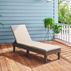 COSTWAY Patio Lounge Chair Recliner Chair With 3-Position Adjustable Backrest & Cushion Blue/gray/orange/red/white