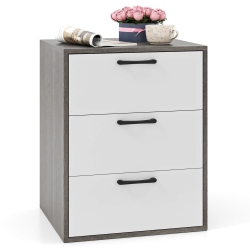 COSTWAY 1/2 PCs 3 Drawer Dresser Chest Of Drawer Storage Cabinet With Wide Storage Space Organizer