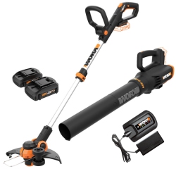 WORX - 20V Cordless String Trimmer Wg163 And Leaf Blower Wg547 Combo W/batteries & Charger