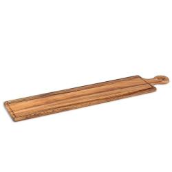 ABBOTT Paddle Acacia Wood W/groove-6X27.5"l Serving & Charcuterie Tray, Rustic Kitchen Decor, Cheese Or Bread Cutting Board