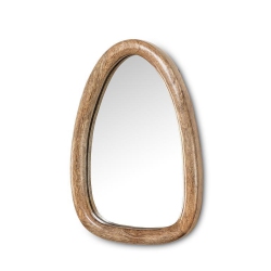 ABBOTT Medium Freeform Tritangle Wood Wall Mirror – Modern Decorative Accent for Home Or Office, 12"h In Mango