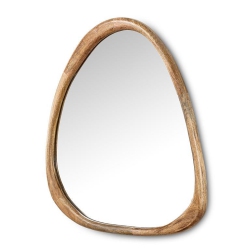 ABBOTT Large Freeform Triangle Wood Wall Mirror – Modern Decorative Accent for Home Or Office, 24"h In Mango