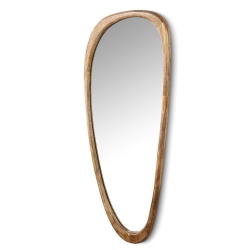 ABBOTT Extra Long Freeform Wood Wall Mirror – Modern Decorative Accent for Home Or Office, 40"h In Mango