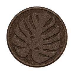 GARDEN CENTRAL 18" X 18" Tropical Leaf Round Stepping Stones In Brown, 4-Pack, Made With Recycled Materials