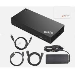 LENOVO Refurbished (Good) Thinkpad 40Ay0090 Universal USB-C Docking Station, 90W Ac Adapter; USB-C Cable; HDMI Cable; Dp Cable