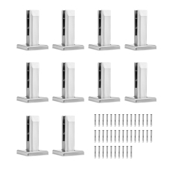 VEVOR 10 PCs Glass Clamp, Square Glass Railing Bracket for 0.31 "-0.47 " Tempered Glass, 304 Stainless Steel Glass Mounting Clamp, 0.12” Thick