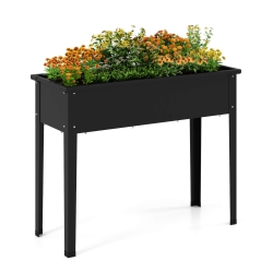 COSTWAY Raised Garden Bed Elevated Metal Planter Box With Legs Drainage Holes Gardening Box