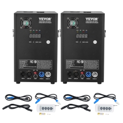 VEVOR 2 Pack Cold Spark Machine, 700W Output Fireworks Controllers, 6.6-16.4Ft Adjustable Height, \w Advanced Dmx System, Led Screen, Portable Handle