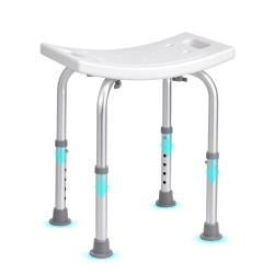 VEVOR 158.8 Kg Capacity Adjustable Height Shower Stool \w Built-In Handles, Shower Seat for Inside Shower Or Tub, Non-Slip Bench Bathtub Stool Seat