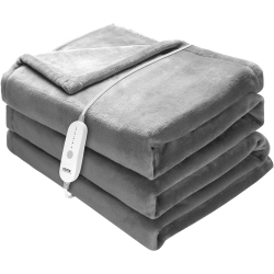 VEVOR 72" X 84" Heated Blanket Electric Throw, Full Size, Soft Flannel Heating Blanket \w 10 Hours Timer Auto-Off & 5 Heating Levels for Couch