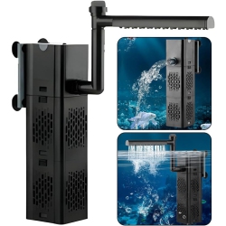 GREEN SCENIC 3-In-1 Submersible Aquarium Filter - Adjustable Wave/oxygen/filter Pump \w Multiple Modes (Rain/aeration/circulation) for Freshwater And