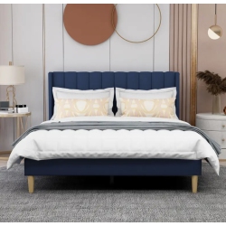 BOLDDECO Upholstered Queen Size Simplicity Platform Bed Frame \w Headboard Mattress Foundation Strong Wooden Slats Support Easy Assembly No Box