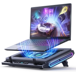 LLANO V10 Gaming Laptop Cooler - RGB Cooling Pad With Turbo Fan, Adjustable Stand, 4-Port USB C&a for 13-17.3 Inch Laptops