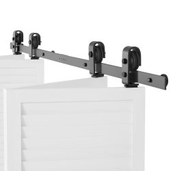 VEVOR 60" Bi-Folding Sliding Barn Door Hardware Track Kit, Top Mount Track Kit, Slide Smoothly & Quietly, Easy to Install, for Four 14" Closet