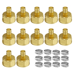 VEVOR 3/4" 12PCs Pipe Fittings, Brass Pipe Fittings, Clamp-Style 3/4 Npt Pipe Connector Brass Air Fittings, Heavy Duty Plumbing Fittings Npt Adapter
