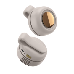 MYACUC Small Clip Fan, Portable Silent Mini Bladeless Fan Clip On, 3 Speeds Clip-On Fans for Shirt, Mini Whirlwind Fans for Waist Clips-Beige