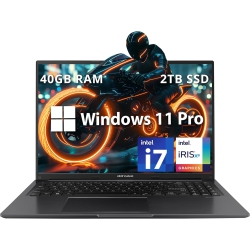 ASUS - Vivobook 16" Fhd Wuxga Laptop, Intel I7-1255U, 2Tb PCle SSD, 40GB Ram, Intel Iris Xe Graphics, Numeric Keypad, Webcam, Wifi, Bluetooth, Win