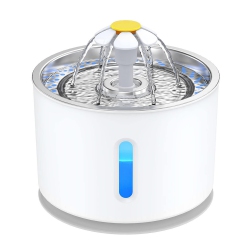 GREEN SCENIC 2.4L Stainless Steel Pet Drinking Fountain - Led Light, 3 Flow Modes, Ultra-Quiet Pump, Energy-Saving Multi-Filtration System