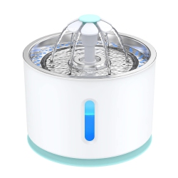 GREEN SCENIC 2.4L Stainless Steel Pet Drinking Fountain - Led Light, 3 Flow Modes, Ultra-Quiet Pump, Energy-Saving Multi-Filtration System