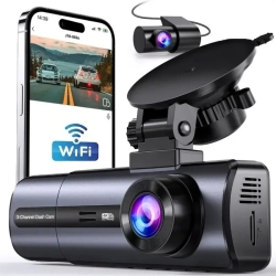 YODHA 3 Channel Uber/lyft Dash Cam 4K/2.5K+1080P+1080P Wide Angle for Cars Front, Inside And Rear And 64GB Sd Card Included \w Loop Recording And
