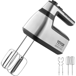 VEVOR 100W Cordless Electric Hand Mixer, Continuously Variable Electric Handheld Mixer, \w Turbo Boost Beaters Dough Hooks Storage Bag, Baking