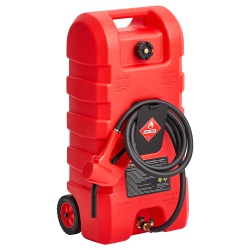 VEVOR 15 Gallon Fuel Caddy, Portable Fuel Tank \w Gravity & Hand Pump Modes, Fuel Tank Container \w Wheels, 10 Ft Delivery Hose & Manual Pump, Gas