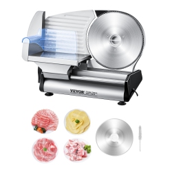 VEVOR 8.7 Inch Meat Slicer, Electric Deli Food Slicer, 180W Meat Cutter \w Two Premium Sus420 Blades, 0-0.6 Inch Adjustable Thickness, Food Slicer
