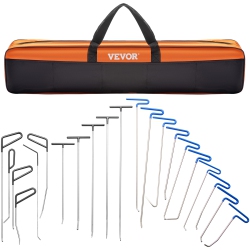 VEVOR 21 PCs Rods Dent Removal Kit, Paintless Dent Repair Rods, Stainless Steel Dent Rods, Whale Tail Dent Repair Tools, Professional Hail Dent