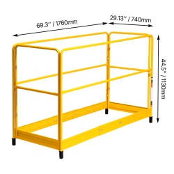 VEVOR 6 Foot Scaffolding Safety Guardrail, Rustproof Solid Carbon Steel, 55.4 Lbs Load Capacity, Baker Style Metal Guardrails Accessory System For