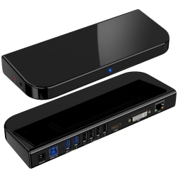 NIERBO USB 3.0 Docking Station \w 4K HDMI And 1080P Dvi Dual Display for Windows And Mac(Gigabit Ethernet, Audio, 6 USB Ports, Dvi to HDMI/vga
