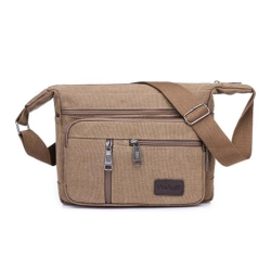 GREEN SCENIC Tool Bag Portable Men's Messenger Durable Labor Protection Canvas Plumber Bag Carpenter Wear-Resistant Hardware Tool Bag - [Dark Brown]