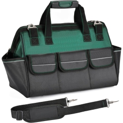 GREEN SCENIC Universal Sturdy 20 Inch Wide Mouth Tool Bag, Professional Waterproof And Durable, Hardware Tool Bag Electrician Canvas -