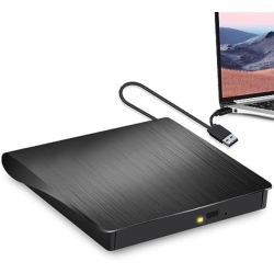 VECELOLIBILIS 2 In 1 USB 3.0 Ultra-Slim Portable DVD Player for Laptop, External CD/dvd Drive for Laptop, External Disk Drive Optical Compatible \w
