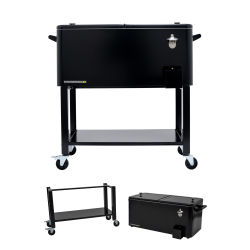 PERMASTEEL - 80Qt Patio Cooler W/removeable Basin - In Black