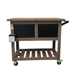 PERMASTEEL - 80Qt Bar Cart Style Patio Cooler - Wood Grain