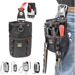 GREEN SCENIC Tool Bag, Nail Bag \w Removable Tool Holder, Waterproof, Durable, Lightweight Nylon, Attaches to Belt, Stores Small Items, Prevents