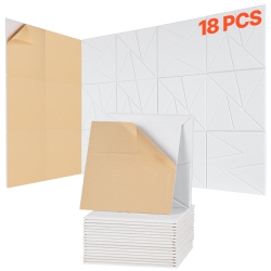 VEVOR 18 Pack Acoustic Panels \w Self Adhesive, 11.8 X 11.8 X 0.4 Inch Sound Proof Foam Panels, Polyester Fiber Soundproof Wall Panels High Density