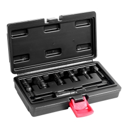 VEVOR 7-Piece Thread Chaser Set, Metric Thread Restorer Tool M10 M12 M14 M18 M20 M22, Tool Kit \w Storage Case, Heat Treated Carbon Steel, For