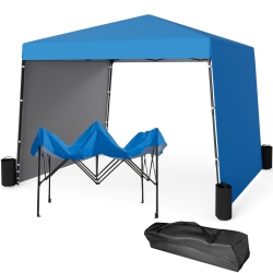 EROMMY 10X10 Ft Pop Up Canopy Tent \w 2 Sidewalls - Waterproof Instant Shelter for Outdoor Events, Farmers Markets, Backyard Parties (Commercial